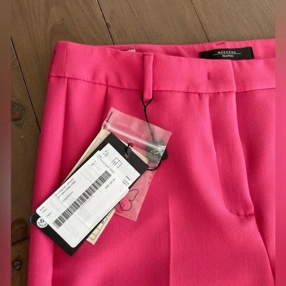 Weekend Max Mara hot pink cigarette style trouser pants NWT